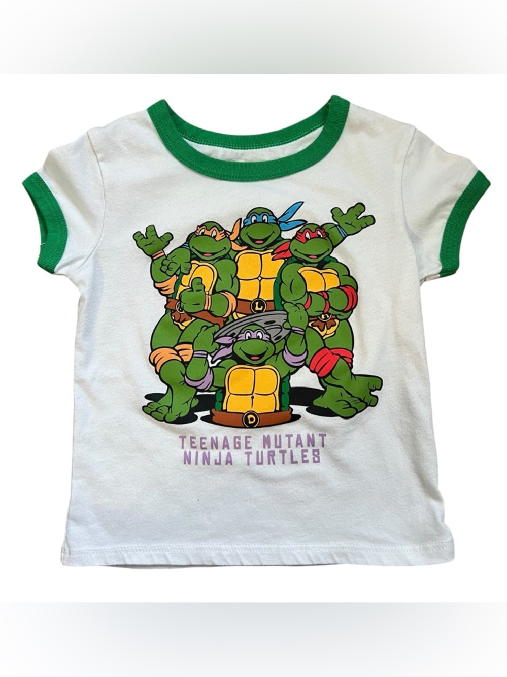Nickelodeon TMNT Retro Graphic Ringer Tee Y2K Kids Size XS 4/5
